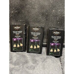 Lot 3 LED Halloween GHOST String Lights Battery Operated 10 Ghosts Each Strand